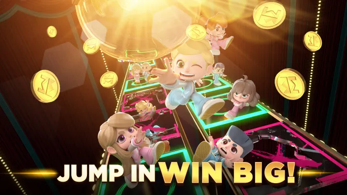 A close-up of a vibrant slot machine screen showing winning symbols and a jackpot notification.